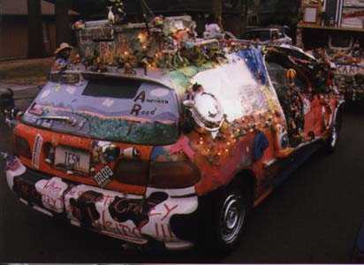 Seven's bitchin' ass  Bizbee art car.  Toys are the theme but he's changing the scene, next time you see Seven, check out his back bumper