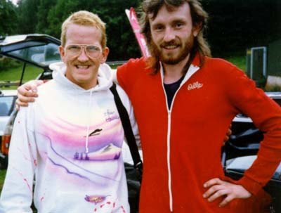 Eddie "The eagle" Edwards and myself at the Solberg Jumpinghill in Asker Norway 1988